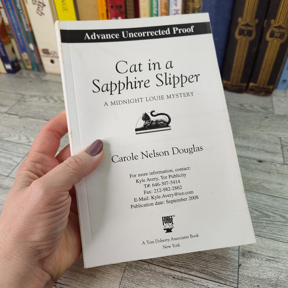 CAT IN A SAPPHIRE SLIPPER Midnight‎ Louie Mystery Carole Nelson Douglas ARC PB